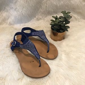 Blue Bedazzled Sandals